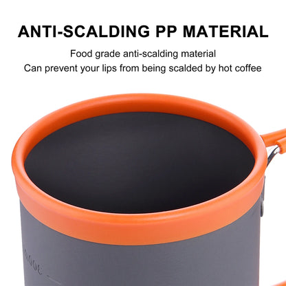 Premium Aluminum Camping Mug - Lightweight Outdoor Coffee Cup for Hiking, Trekking & Picnic Adventures