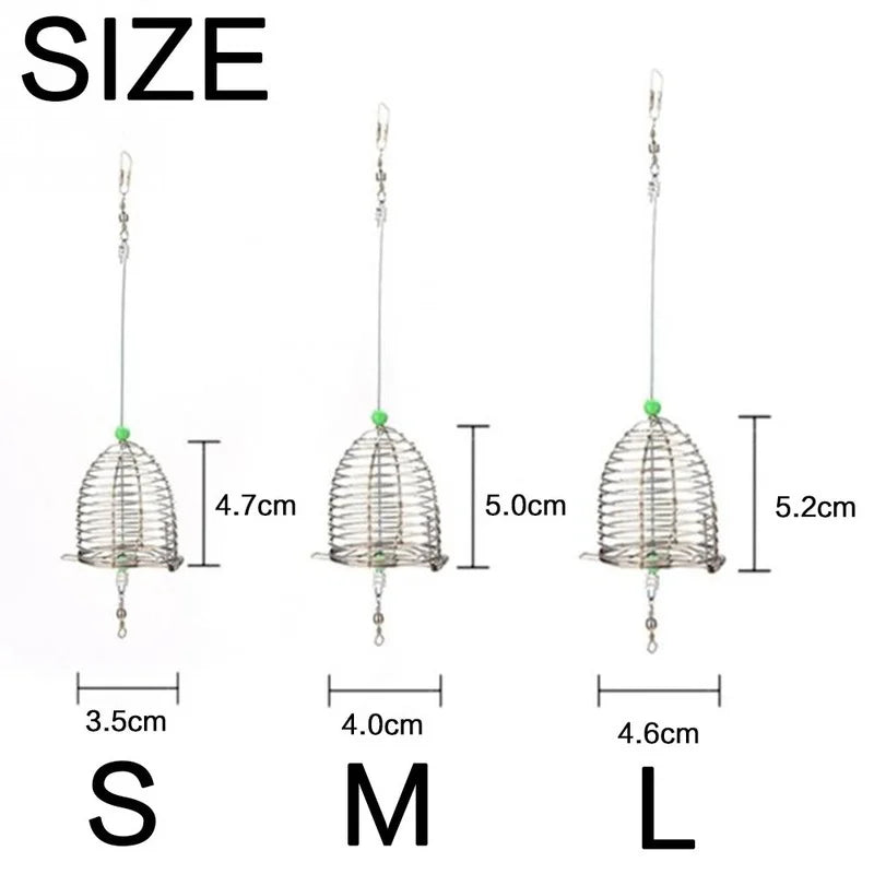 Stainless Steel Fishing Bait Cage Basket - Small Fish Feeder Holder for Carp Fishing Accessories
