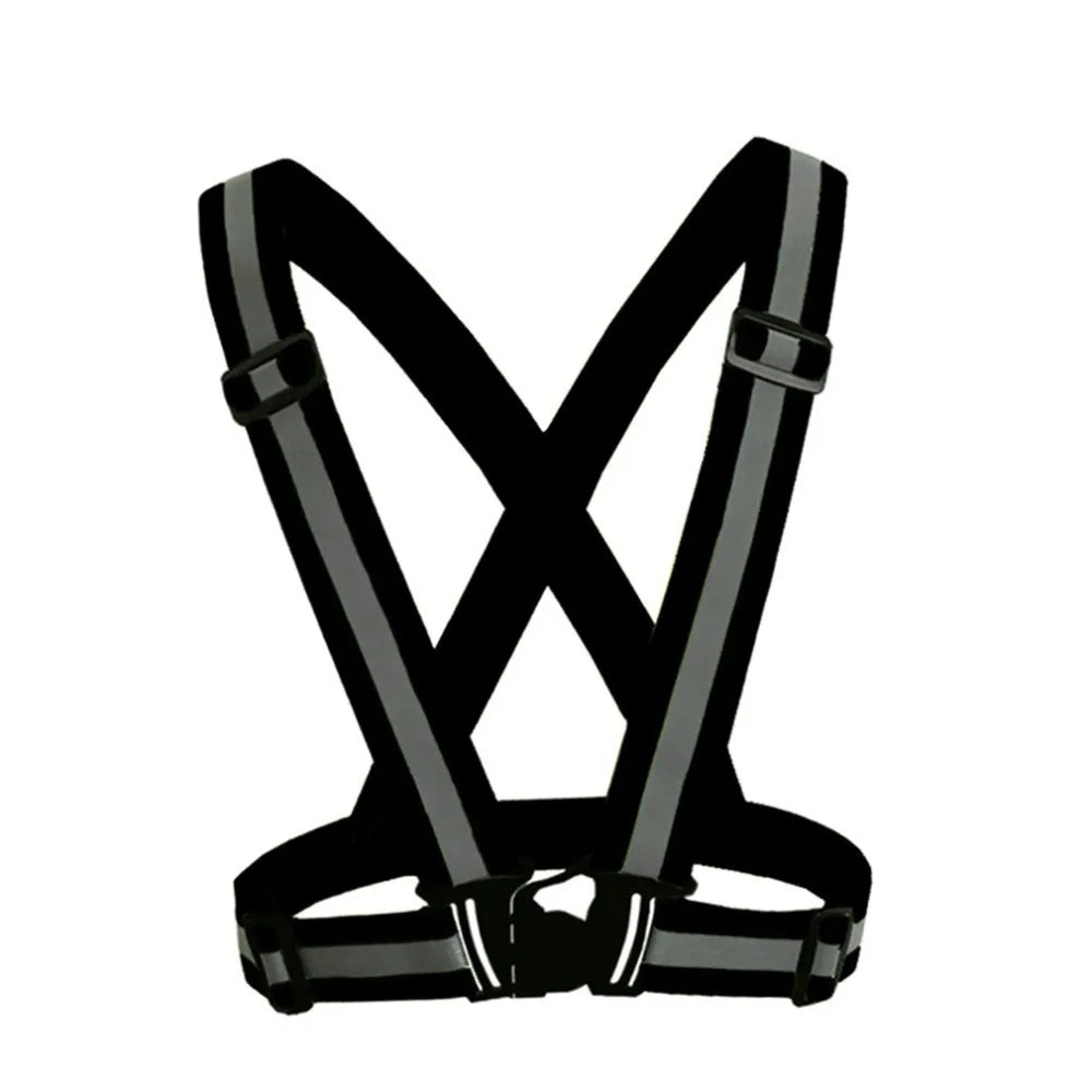 Adjustable Reflective Safety Vest - High-Visibility Elastic Straps for Night Running, Cycling & Outdoor Activities - Adults & Children