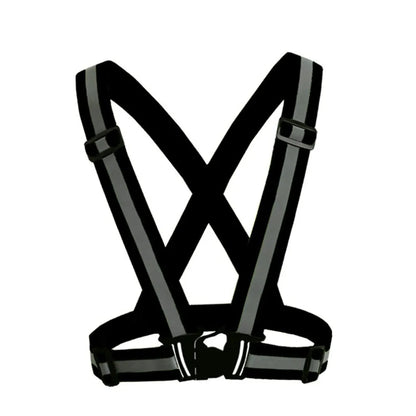 Adjustable Reflective Safety Vest - High-Visibility Elastic Straps for Night Running, Cycling & Outdoor Activities - Adults & Children