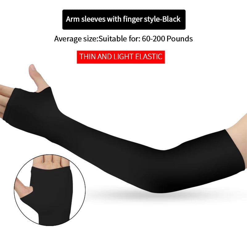 UV Protection Cycling Arm Sleeves - Long Fingerless Gloves for Running, Fishing, Golf, and Outdoor Sports
