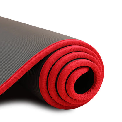Extra Thick 10MM NBR Yoga Mat - 183cm x 61cm Non-Slip Exercise Mat for Pilates & Gym Workouts with Carrying Strap