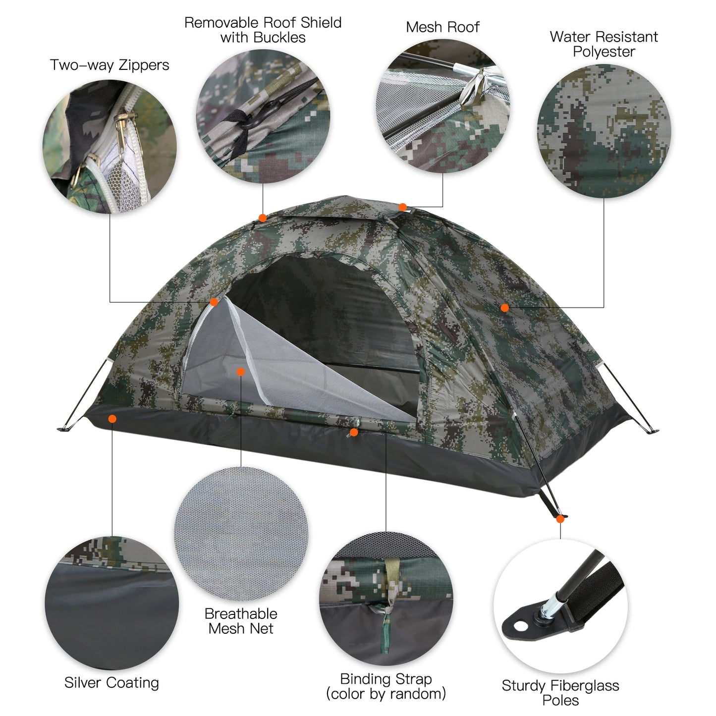 Ultralight 1/2 Person Camping Tent - Portable Hiking Tent with Anti-UV Coating for Outdoor Adventures