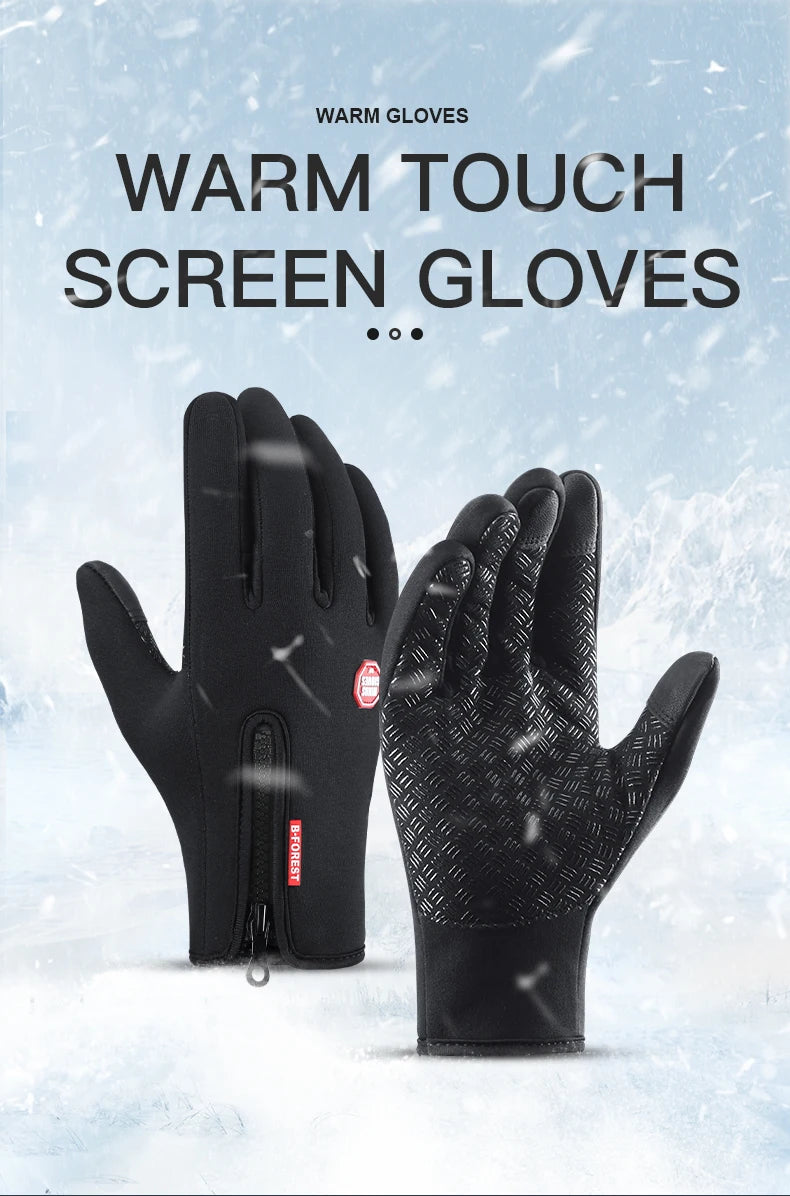 Winter Cycling Gloves - Windproof Cold Proof Full Finger Outdoor Waterproof Bicycle Motorcycle Riding Mitten