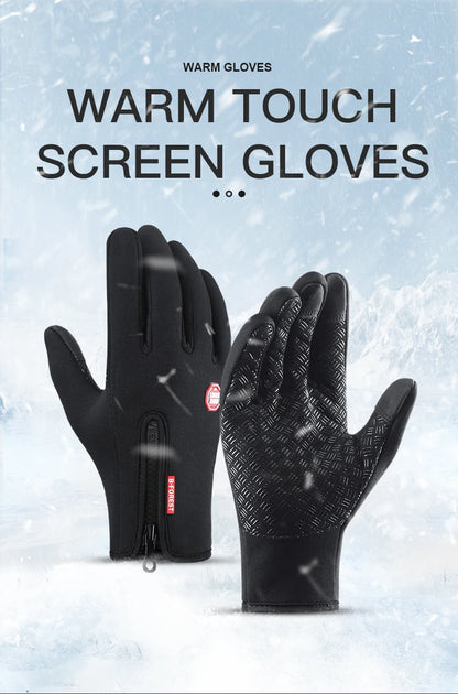 Winter Cycling Gloves - Windproof Cold Proof Full Finger Outdoor Waterproof Bicycle Motorcycle Riding Mitten