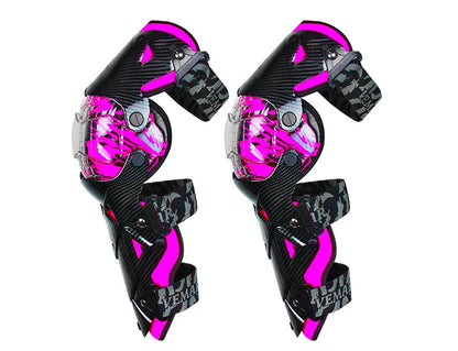 Red Motorcycle Knee Pads - Motocross Safety Protection Guards