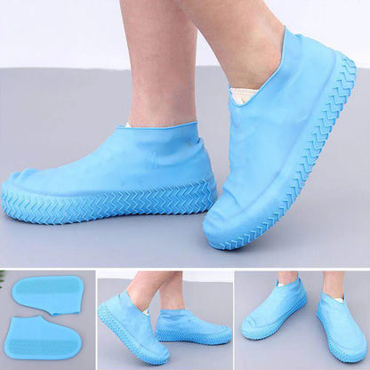 Waterproof Silicone Shoe Covers - 2 Pack Non-Slip High Elastic Wear-Resistant Unisex Rain Boot Covers for Outdoor Rainy Days Reusable