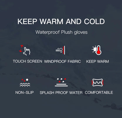 Winter Cycling Gloves - Windproof Cold Proof Full Finger Outdoor Waterproof Bicycle Motorcycle Riding Mitten
