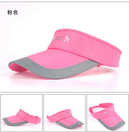 Adjustable Sports Visor Cap - Unisex Empty Top Sun Hat for Outdoor Activities