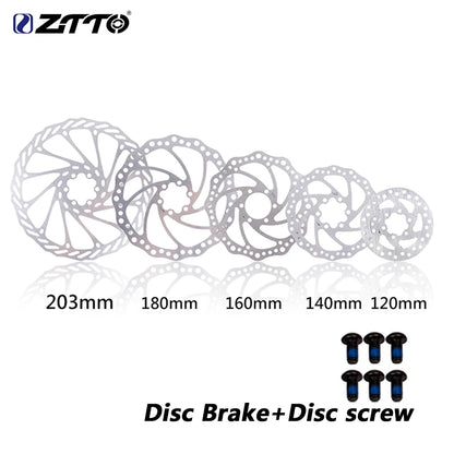 ZTTO Bicycle Brake Rotor 120 140 160 180 203mm 6 in Stainless Steel Hydraulic Brake Rotor MTB Road Bike Disc Brake With T25 Bolt