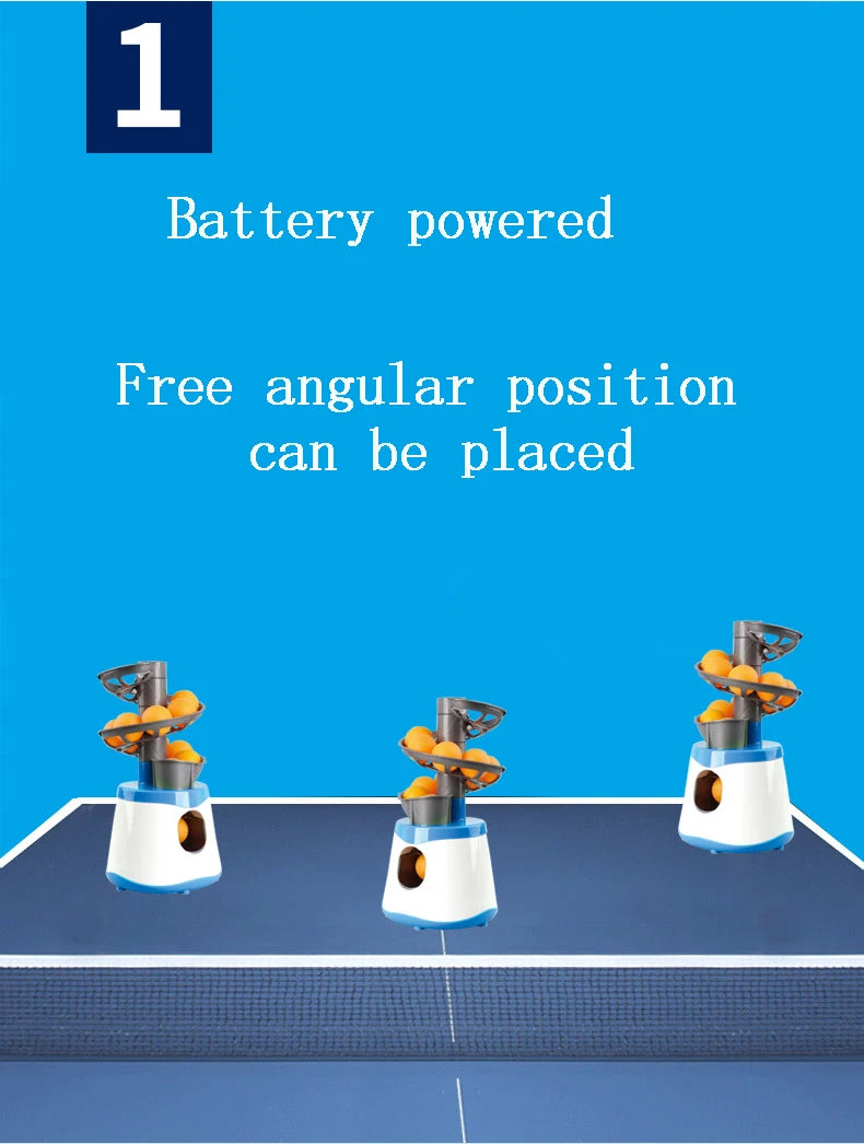 Dual-Power Portable Table Tennis Robot - Professional Ping Pong Ball Pitching Machine for Training