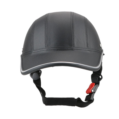 Vintage Half Face Motorcycle Helmet - Baseball Cap Style Safety Hard Hat for Cafe Racer, Chopper & Scooter