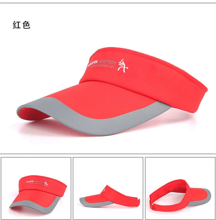 Adjustable Sports Visor Cap - Unisex Empty Top Sun Hat for Outdoor Activities