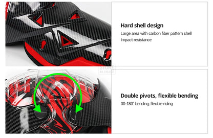 Red Motorcycle Knee Pads - Motocross Safety Protection Guards