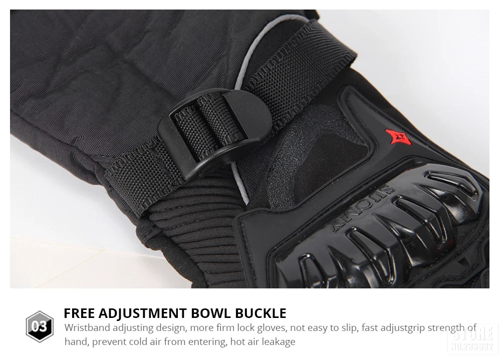 Winter Motorcycle Gloves - Windproof Waterproof Touch Screen Motocross Riding Gloves for Men