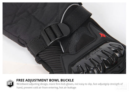Winter Motorcycle Gloves - Windproof Waterproof Touch Screen Motocross Riding Gloves for Men