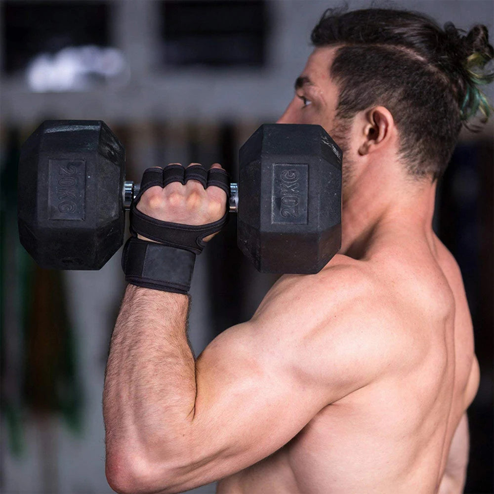 Premium Workout Gloves - Men & Women Fitness Training Gloves for Weightlifting, Bodybuilding & Gym with Wrist Palm Protection
