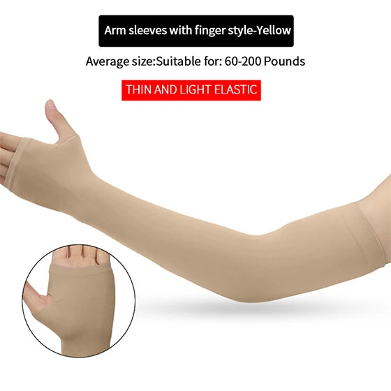 UV Protection Cycling Arm Sleeves - Long Fingerless Gloves for Running, Fishing, Golf, and Outdoor Sports