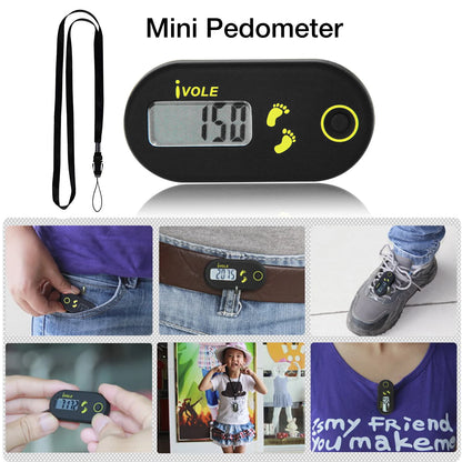 Clip-On Pedometer – Portable LCD Step Counter with Calorie Tracking for Fitness & Outdoor Sports