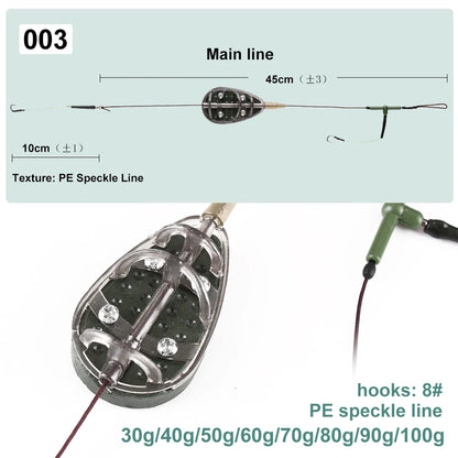 High Carbon Steel Carp Fishing Feeder Hook - Metal Bait Cage Line Group (30g-100g) - Artificial Lure Accessories