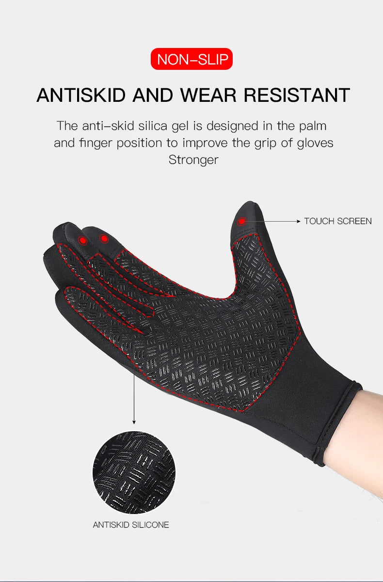 Winter Cycling Gloves - Windproof Cold Proof Full Finger Outdoor Waterproof Bicycle Motorcycle Riding Mitten