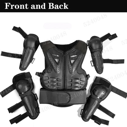 Youth Body Protection Armor Vest for Kids 1-1.7M - Motocross, Skiing & Skating Protective Gear