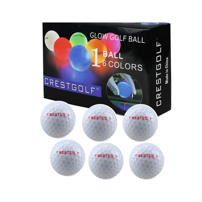 LED Glow Golf Balls with Logo - Night Training Pack (3/6/10/30 Pieces) - 6 Color Options Available