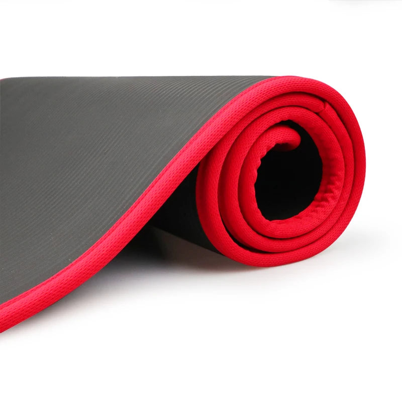 Extra Thick 10MM NBR Yoga Mat - 183cm x 61cm Non-Slip Exercise Mat for Pilates & Gym Workouts with Carrying Strap