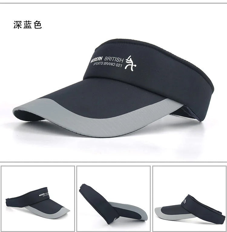 Adjustable Sports Visor Cap - Unisex Empty Top Sun Hat for Outdoor Activities