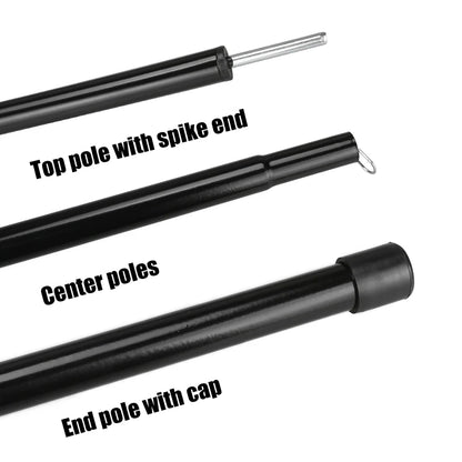 Universal Telescopic Tent Poles - Set of 2 Adjustable Aluminum Camping Awning Poles for Canopy Headroom