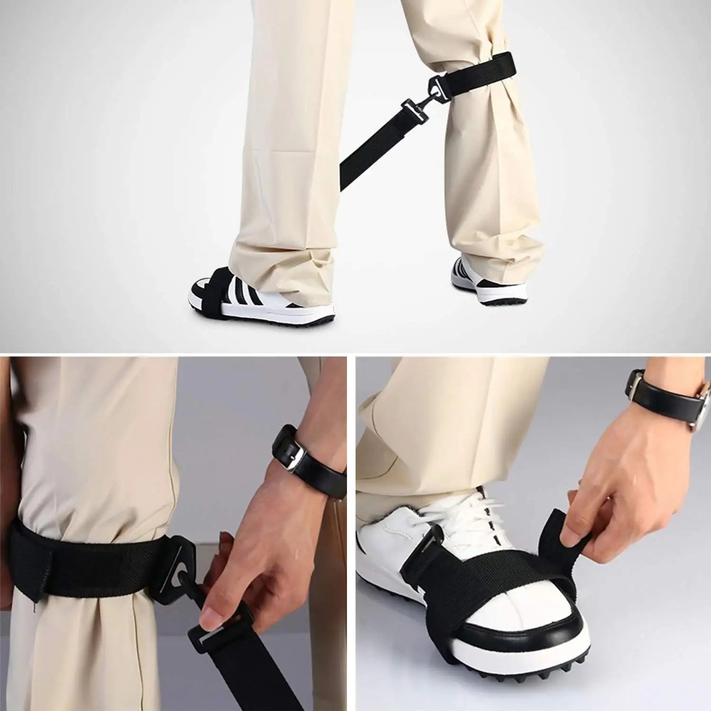1Pcs Golf Swing Trainer Leg Correction Belt Golf Training Aid Post Orthotics Strap Poster Corrector For Golf Beginners.