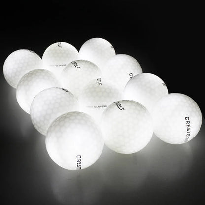 LED Glow-in-the-Dark Golf Balls - 12 Pack Luminous Night Training Balls