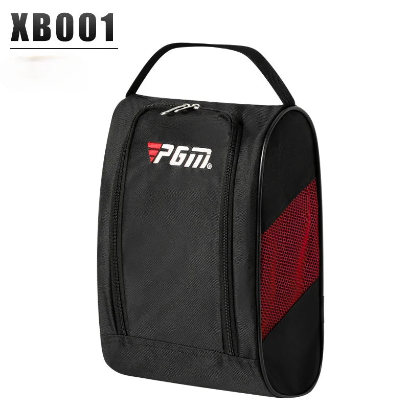 PGM Golf Shoe Bag - Portable Nylon Carrier with Ball Holder | Lightweight Breathable Sports Pouch
