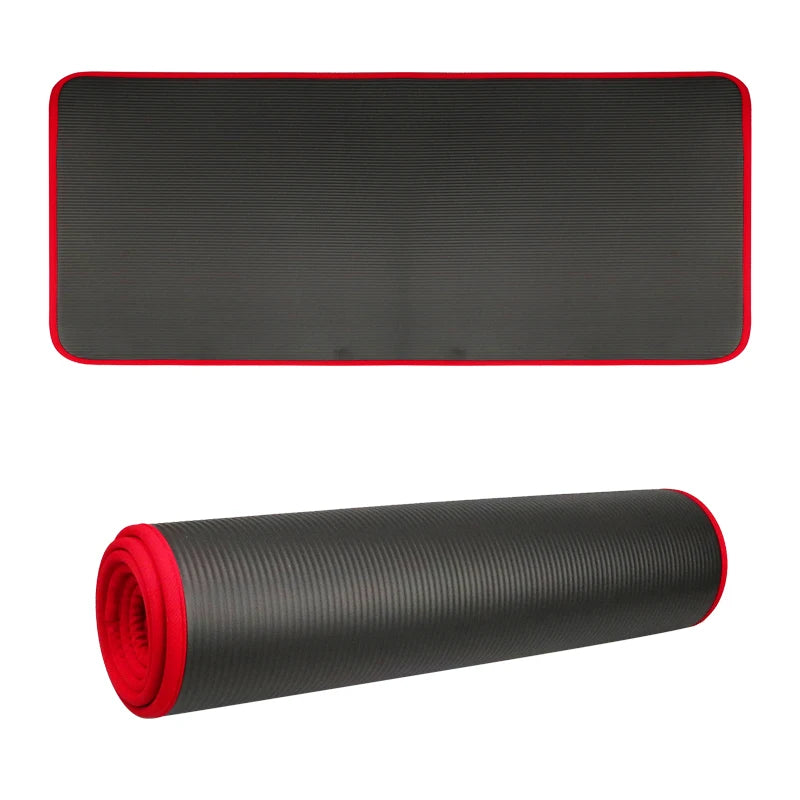 Extra Thick 10MM NBR Yoga Mat - 183cm x 61cm Non-Slip Exercise Mat for Pilates & Gym Workouts with Carrying Strap