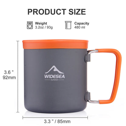 Premium Aluminum Camping Mug - Lightweight Outdoor Coffee Cup for Hiking, Trekking & Picnic Adventures