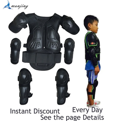 Youth Body Protection Armor Vest for Kids 1-1.7M - Motocross, Skiing & Skating Protective Gear