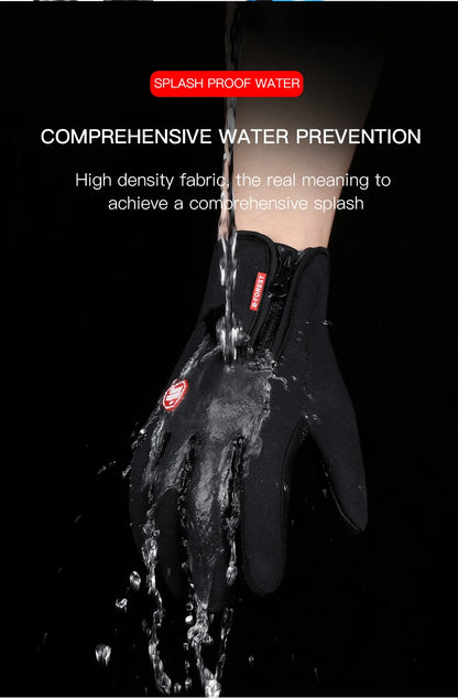 Winter Cycling Gloves - Windproof Cold Proof Full Finger Outdoor Waterproof Bicycle Motorcycle Riding Mitten