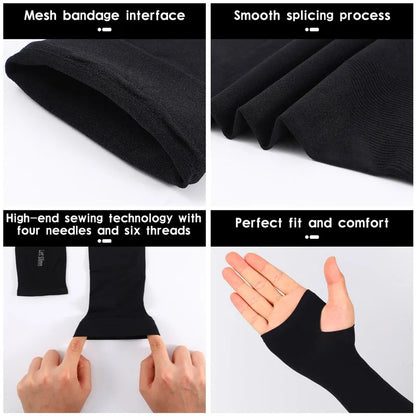 UV Protection Cycling Arm Sleeves - Long Fingerless Gloves for Running, Fishing, Golf, and Outdoor Sports