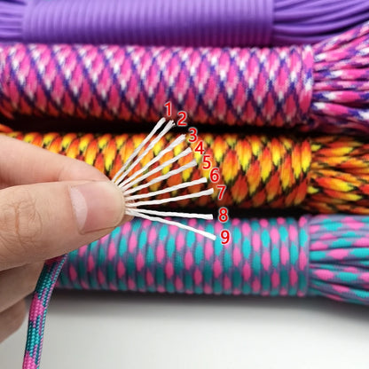 Type III 550 Paracord - 9-Strand 100ft Survival Rope for Hiking and Camping