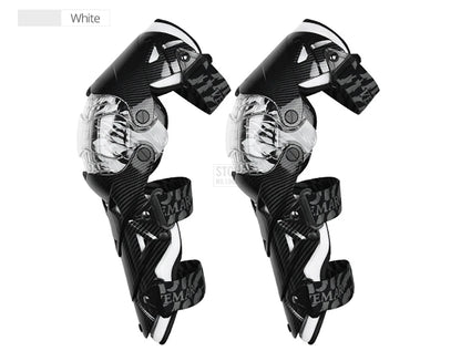 Red Motorcycle Knee Pads - Motocross Safety Protection Guards