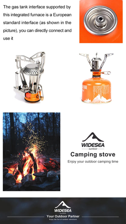 Portable Foldable Gas Camping Stove - One-Piece Outdoor Burner for Picnic, Hiking & Survival