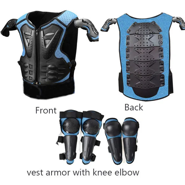Youth Body Protection Armor Vest for Kids 1-1.7M - Motocross, Skiing & Skating Protective Gear