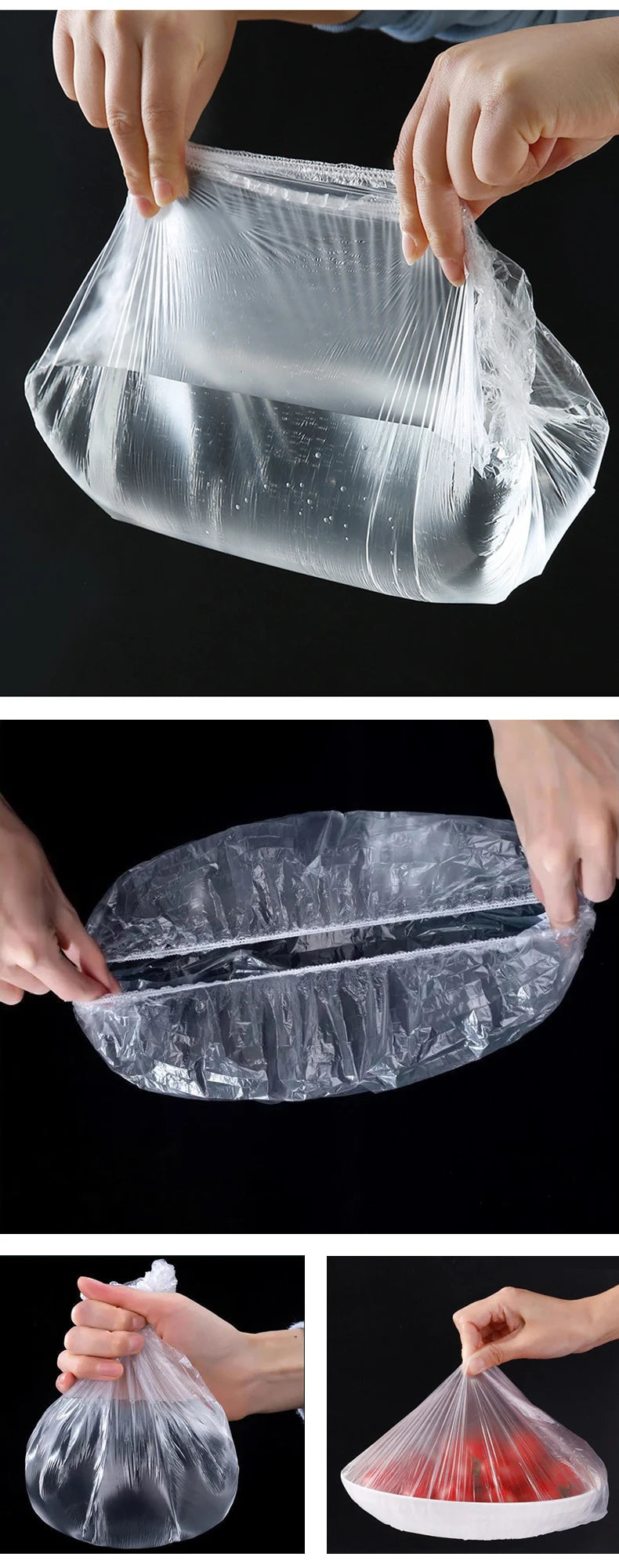 Elastic Food Storage Covers - Reusable Stretch Lids for Bowls & Plates, Durable Kitchen Food Saver Wraps