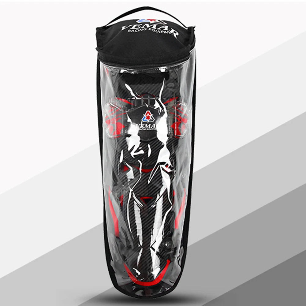 Red Motorcycle Knee Pads - Motocross Safety Protection Guards