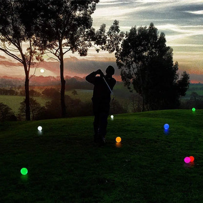 LED Glow Golf Balls with Logo - Night Training Pack (3/6/10/30 Pieces) - 6 Color Options Available