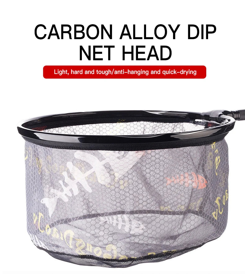 Ultra Light Carbon Titanium Alloy Fishing Net - Anti-Hook Deep Net Head with Solid Construction