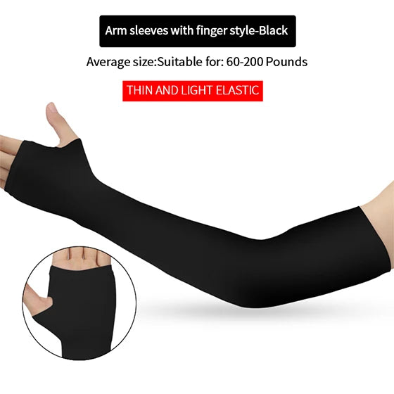 UV Protection Cycling Arm Sleeves - Long Fingerless Gloves for Running, Fishing, Golf, and Outdoor Sports