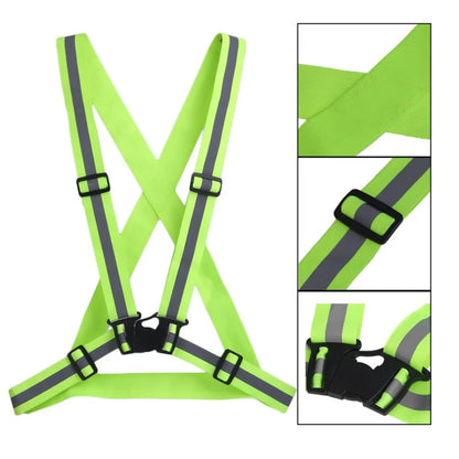 Adjustable Reflective Safety Vest - High-Visibility Elastic Straps for Night Running, Cycling & Outdoor Activities - Adults & Children