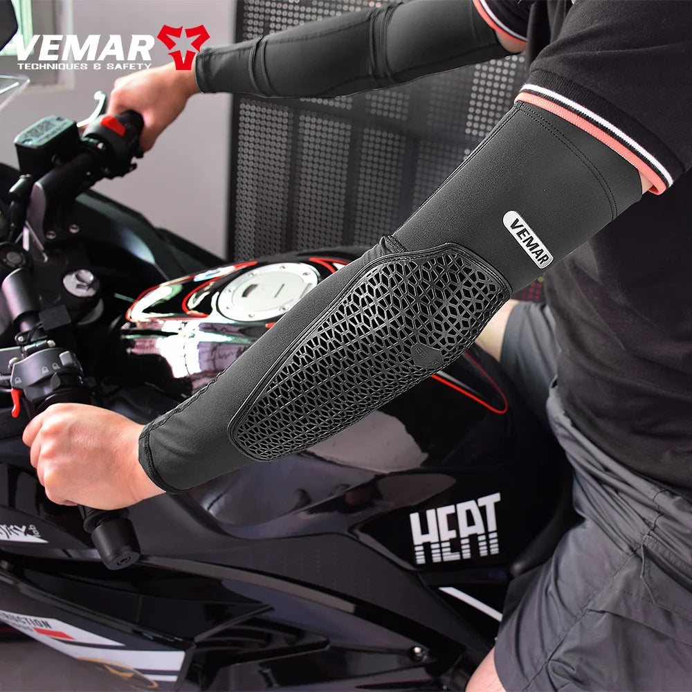 VEMAR Motorcycle Knee and Elbow Pads - Breathable Anti-Fall Protection Guards for Motocross, MTB, DH Cycling - High Elasticity Sleeves