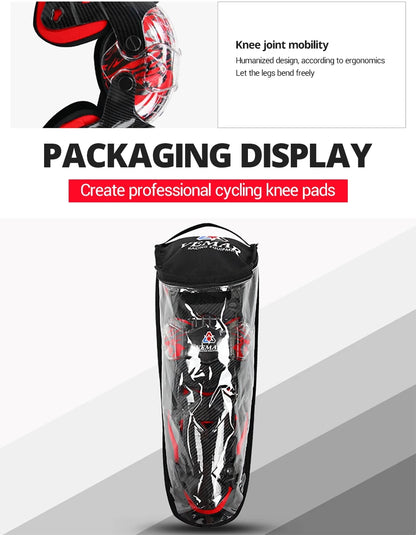 Red Motorcycle Knee Pads - Motocross Safety Protection Guards